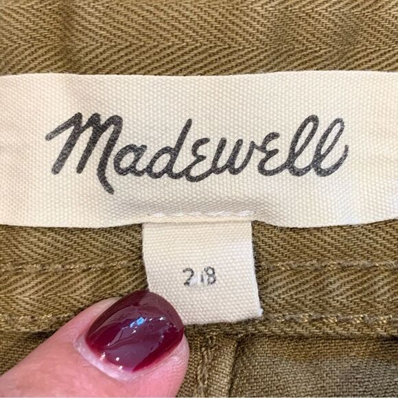 Madewell The Perfect Vintage Wide-Leg Pant Utility Edition Green High-rise SZ 28 - Picture 5 of 9